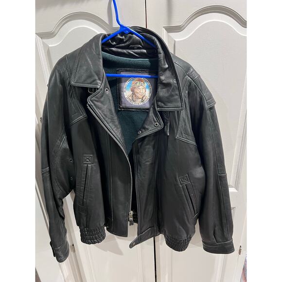 Durkee’s Express Flight Jacket XXL Black Leather Bomber Aviator Vintage Heavy - Picture 7 of 16